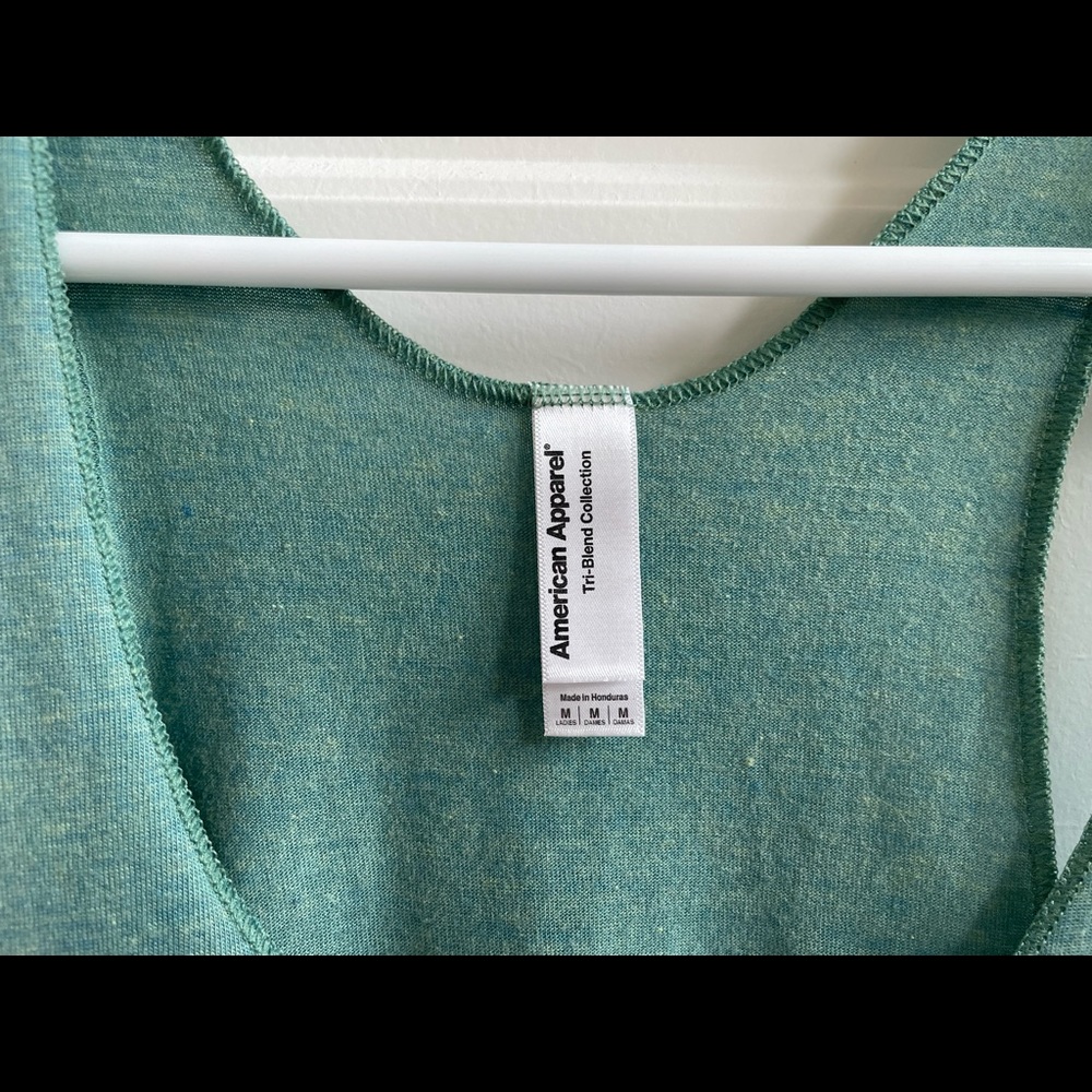 Tri Evergreen & Tri Lemon American Apparel Tri-Blend Sleeveless Racerback Tank - Picture 8 of 12